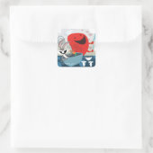 BUGS BUNNY™ & Gossamer Whimsical Meal Prep Quadratischer Aufkleber (Tasche)