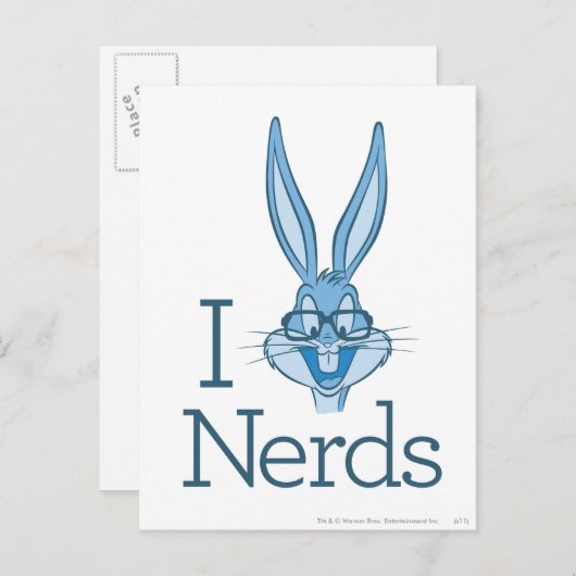 BUGS BUNNY™ - I-Liebe-Nerd Postkarte (Vorne/Hinten)
