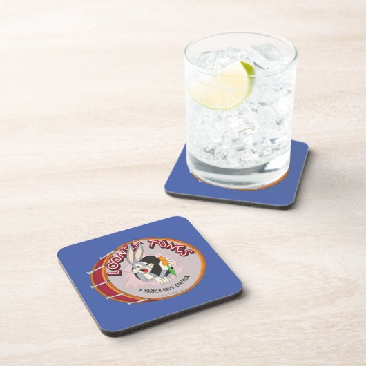 BUGS BUNNY™ INNERHALB VON LOONEY TUNES™ Drum Getränkeuntersetzer (Rechte Seite)