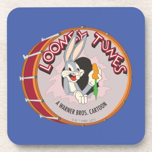 BUGS BUNNY™ INNERHALB VON LOONEY TUNES™ Drum Getränkeuntersetzer (Vorderseite)