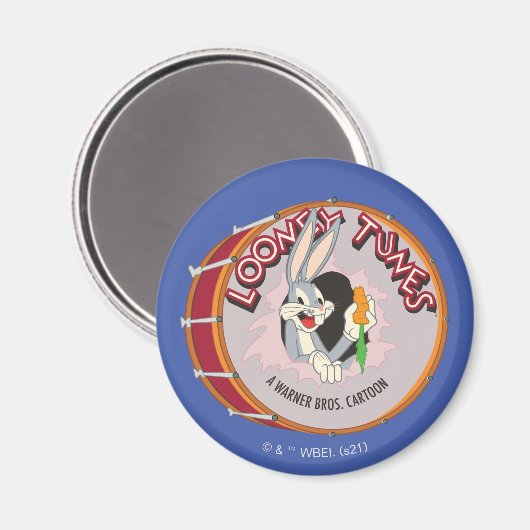 BUGS BUNNY™ Inside LOONEY TUNES™ Drum Magnet (Vorderseite/Rückseite)