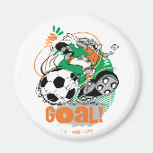 BUGS BUNNY™ Kicking Soccer Goal Magnet (Vorne)