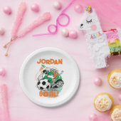 BUGS BUNNY™ Kicking Soccer Goal Pappteller (Party)