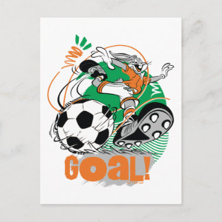 BUGS BUNNY™ Kicking Soccer Goal Postkarte