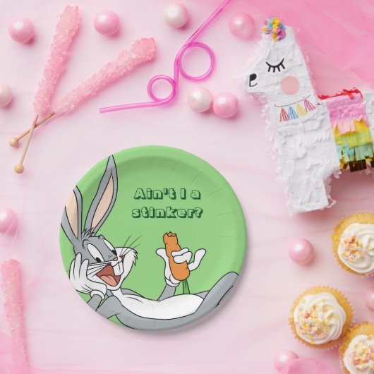 BUGS BUNNY™ Lay Down Eating Carrot Pappteller (Party)