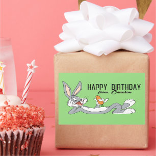 BUGS BUNNY™ LLIDown   Happy Birthday Rechteckiger Aufkleber