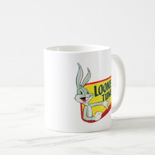 BUGS BUNNY™ LOONEY TUNES™ Retro-Patch Kaffeetasse (VorderseiteRechts)