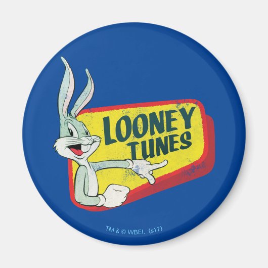 BUGS BUNNY™ LOONEY TUNES™ Retro-Patch Magnet (Vorne)
