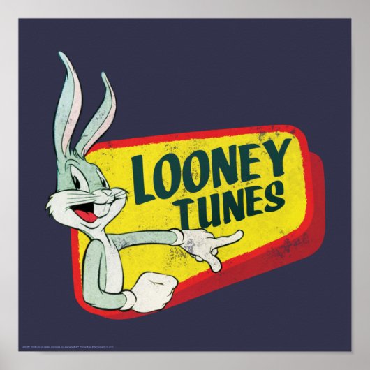 BUGS BUNNY™ LOONEY TUNES™ Retro-Patch Poster (Vorne)