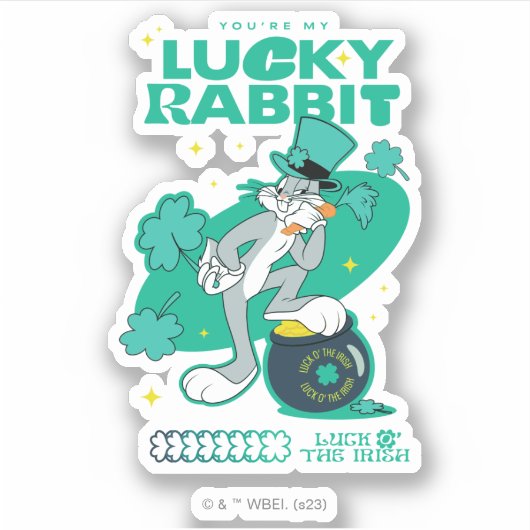BUGS BUNNY™ Lucky Rabbit Aufkleber (Vorderseite)