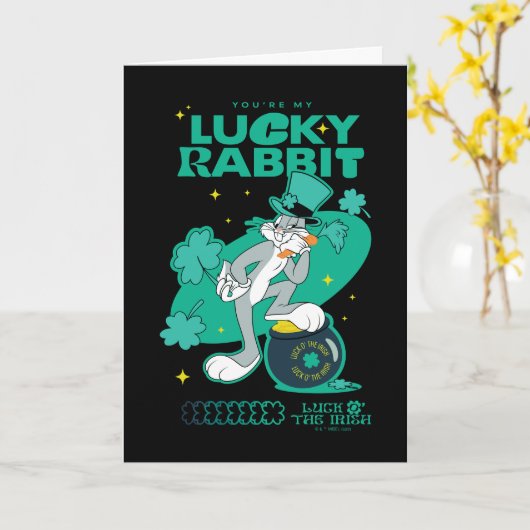 BUGS BUNNY™ Lucky Rabbit Karte (Gelbe Blume)