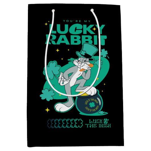 BUGS BUNNY™ Lucky Rabbit Mittlere Geschenktüte (Vorderseite)