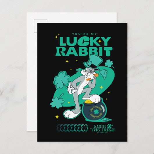 BUGS BUNNY™ Lucky Rabbit Postkarte (Vorne/Hinten)