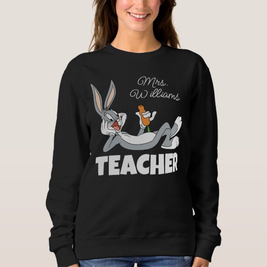 BUGS BUNNY™ Lying Down Eating Carrot Teacher Sweatshirt (Vorderseite)