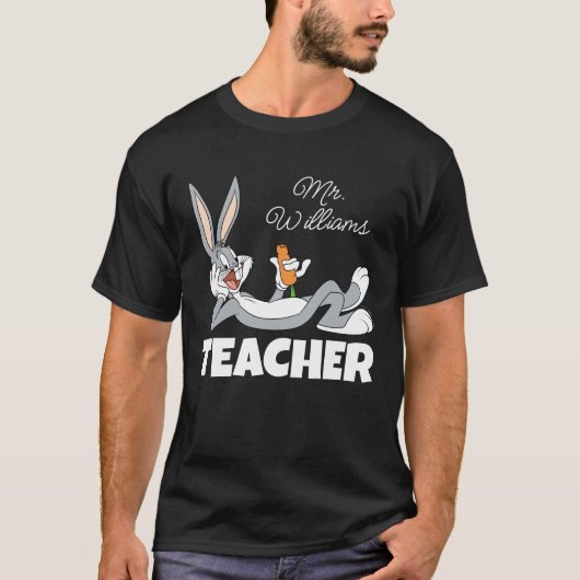 BUGS BUNNY™ Lying Down Eating Carrot Teacher T-Shirt (Vorderseite)