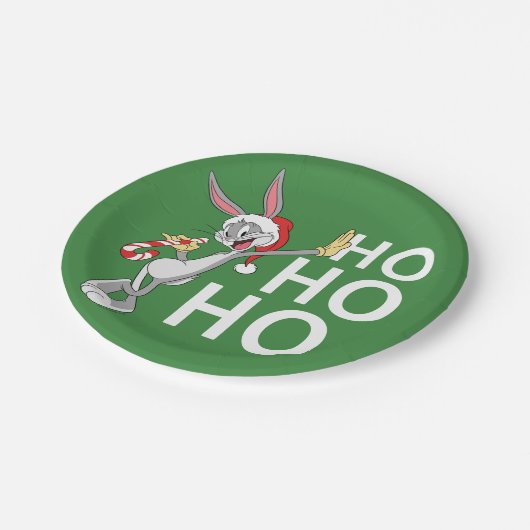 BUGS BUNNY™ mit Candy Cane Pappteller (Schrägansicht)