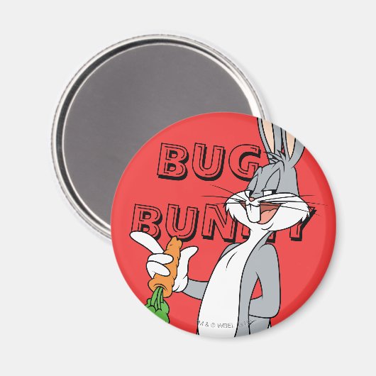 BUGS BUNNY™ mit Karotte Magnet (Vorderseite/Rückseite)