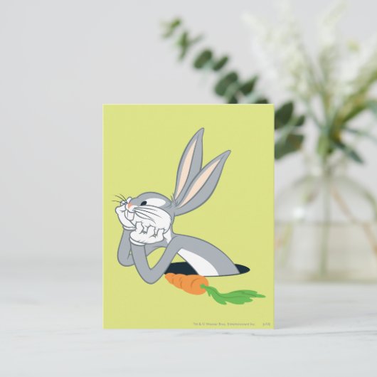 BUGS BUNNY™ mit Karotte Postkarte (Stehend Vorderseite)