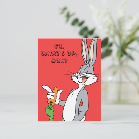 BUGS BUNNY™ mit Karotte Postkarte (Stehend Vorderseite)