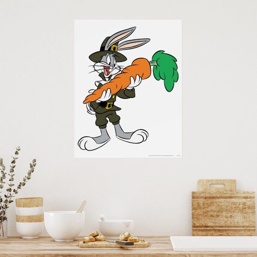 BUGS BUNNY™ Pilgrim Erntedank Carrot Poster (Küche)