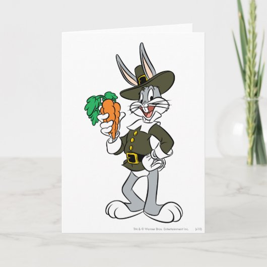 BUGS BUNNY™ Pilgrim Erntedank Feiertagskarte (Vorderseite)