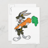 BUGS BUNNY™ Pilgrim Thanksgiving Carrot Feiertagspostkarte (Vorne/Hinten)