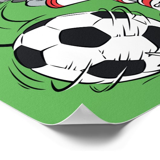 BUGS BUNNY™ Playing Soccer Poster (Ecke)