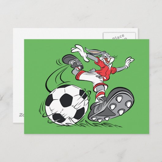 BUGS BUNNY™ Playing Soccer Postkarte (Vorne/Hinten)