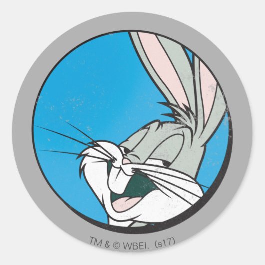 BUGS BUNNY™ Retro Blue Patch Runder Aufkleber (Vorderseite)