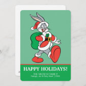 BUGS BUNNY™ Santa geht glücklich Feiertagskarte (Vorne/Hinten)