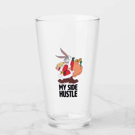 BUGS BUNNY™ Santa "My Side Hustle" Glas (Vorderseite)