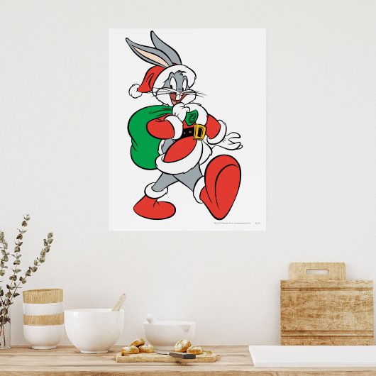 BUGS BUNNY™ Santa Poster (Küche)