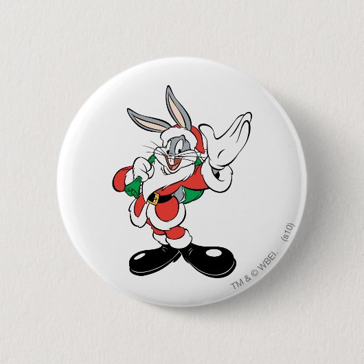 BUGS BUNNY™ Santa Waving Button (Vorderseite)