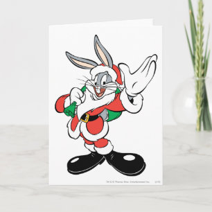 BUGS BUNNY™ Santa Waving Feiertagskarte