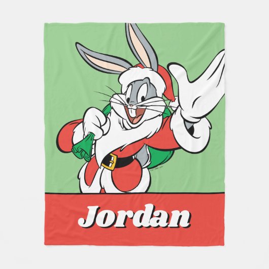 BUGS BUNNY™ Santa Waving Fleecedecke (Vorderseite)