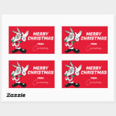 BUGS BUNNY™ Santa Waving | Happy Holidays Rechteckiger Aufkleber (Blatt)