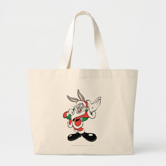 BUGS BUNNY™ Santa Waving Jumbo Stoffbeutel (Vorne)