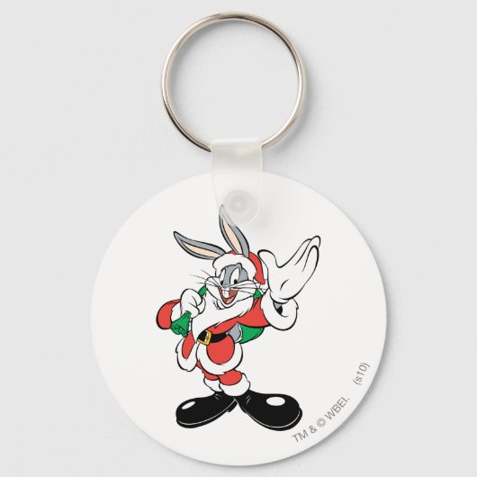 BUGS BUNNY™ Santa Waving Schlüsselanhänger (Vorderseite)
