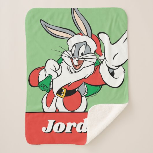 BUGS BUNNY™ Santa Waving Sherpadecke (Vorderseite)