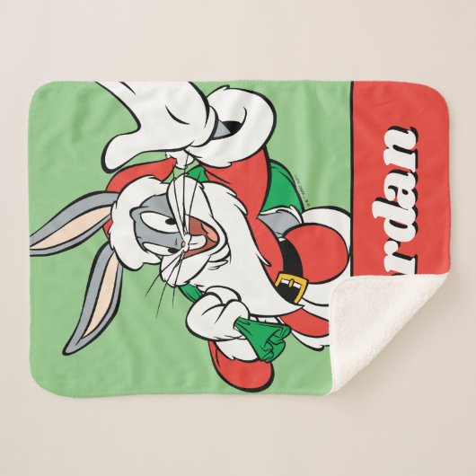 BUGS BUNNY™ Santa Waving Sherpadecke (Vorderseite (Horizontal))