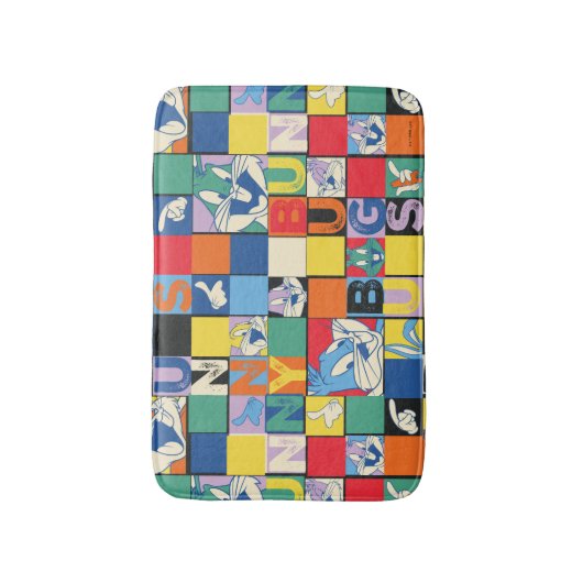 BUGS BUNNY™ Schachbrett mit farbenfrohen Namen und Badematte (Vorderseite Vertikal)