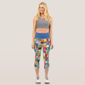 BUGS BUNNY™ Schachbrett mit farbenfrohen Namen und Capri Leggings (Vorderseite)