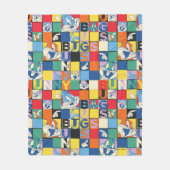 BUGS BUNNY™ Schachbrett mit farbenfrohen Namen und Fleecedecke (Vorderseite)