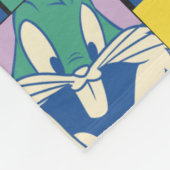 BUGS BUNNY™ Schachbrett mit farbenfrohen Namen und Fleecedecke (Ecke)