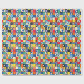 BUGS BUNNY™ Schachbrett mit farbenfrohen Namen und Geschenkpapier (Flach)