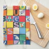BUGS BUNNY™ Schachbrett mit farbenfrohen Namen und Geschirrtuch (Viertel Falte)