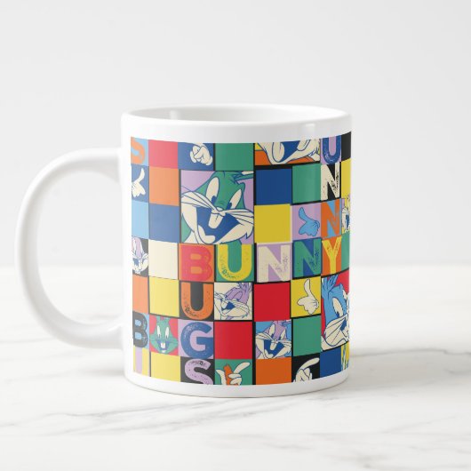 BUGS BUNNY™ Schachbrett mit farbenfrohen Namen und Jumbo-Tasse (Links)