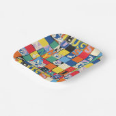 BUGS BUNNY™ Schachbrett mit farbenfrohen Namen und Pappteller (Gewinkelt)