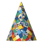 BUGS BUNNY™ Schachbrett mit farbenfrohen Namen und Partyhütchen (Rückseite)