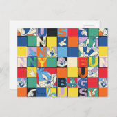 BUGS BUNNY™ Schachbrett mit farbenfrohen Namen und Postkarte (Vorne/Hinten)